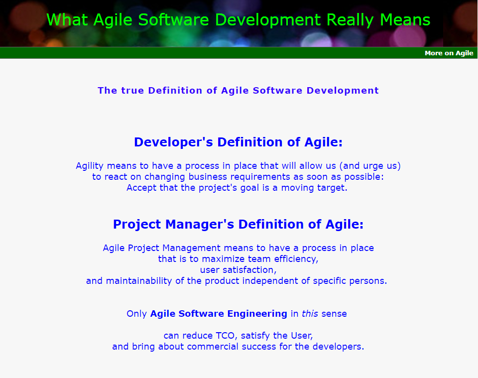 The better Definition of Agile